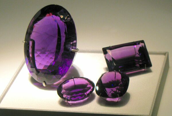 Amethyst from Brazil faceted into gemstones for jewelry.  Creative Commons License
